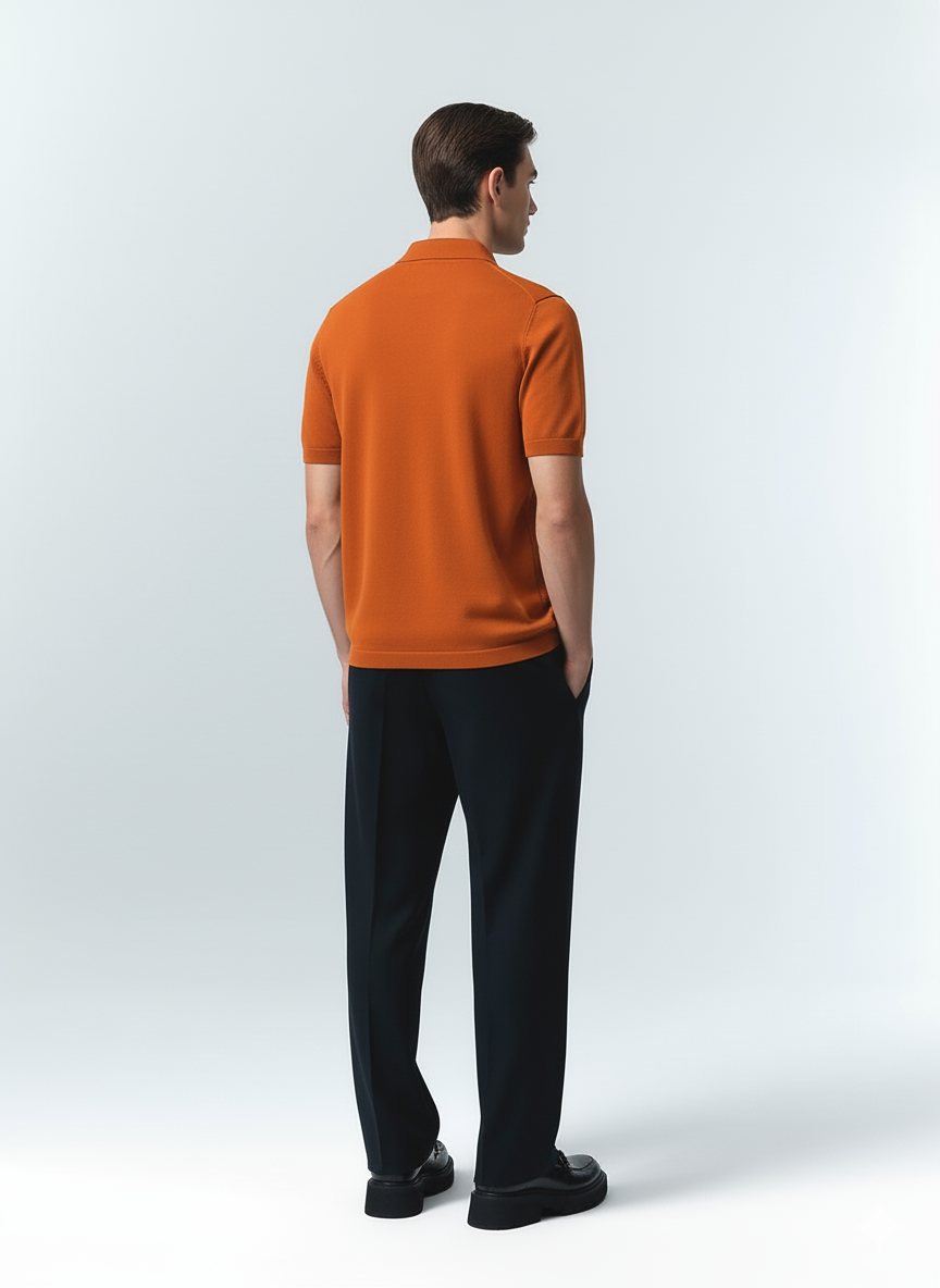 Cotton Blend Solid Half Sleeves Polo T-Shirt